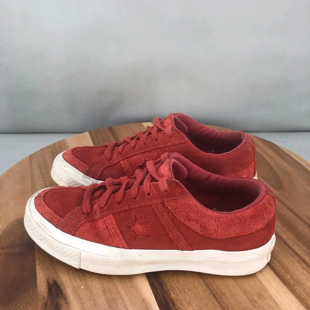 Converse One Star Suede Low Top Sneakers Red Unisex Youth Size 3